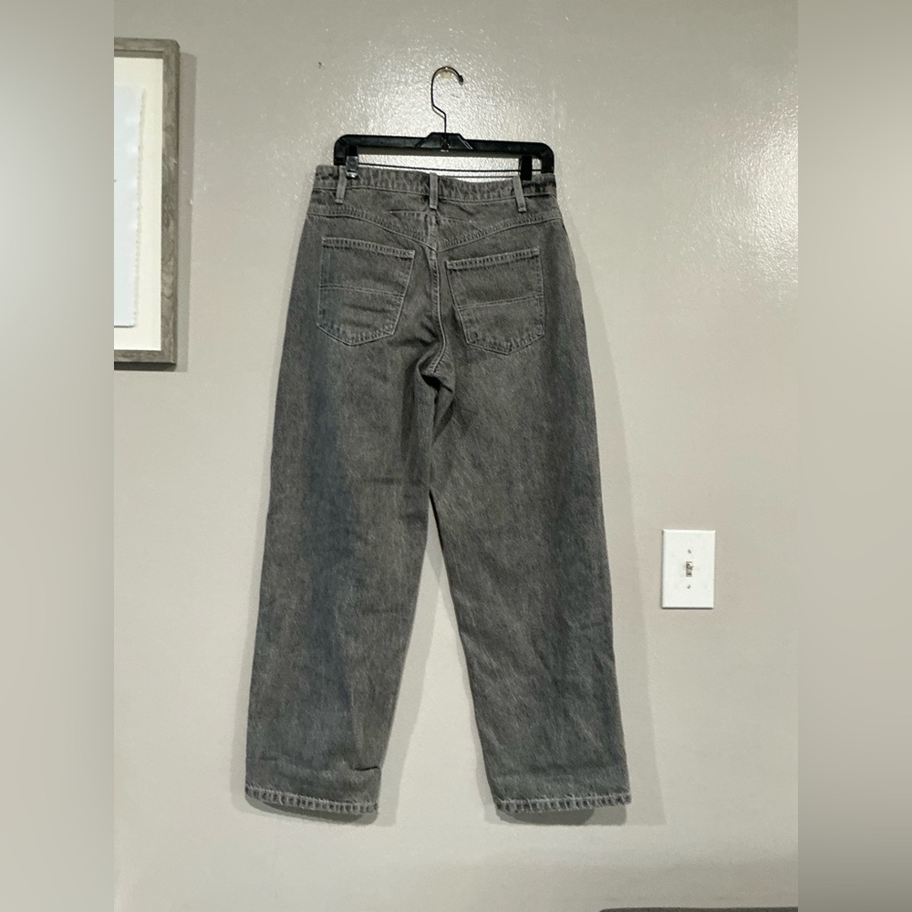 Women's 90s Mid Rise Relaxed Straight Jeans.   Gray  Wash 6 - Picture 12 of 16